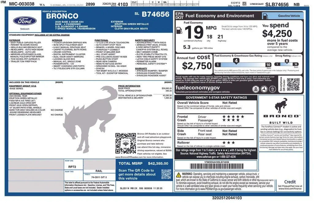2025 Ford Bronco 2-Door Base's photo