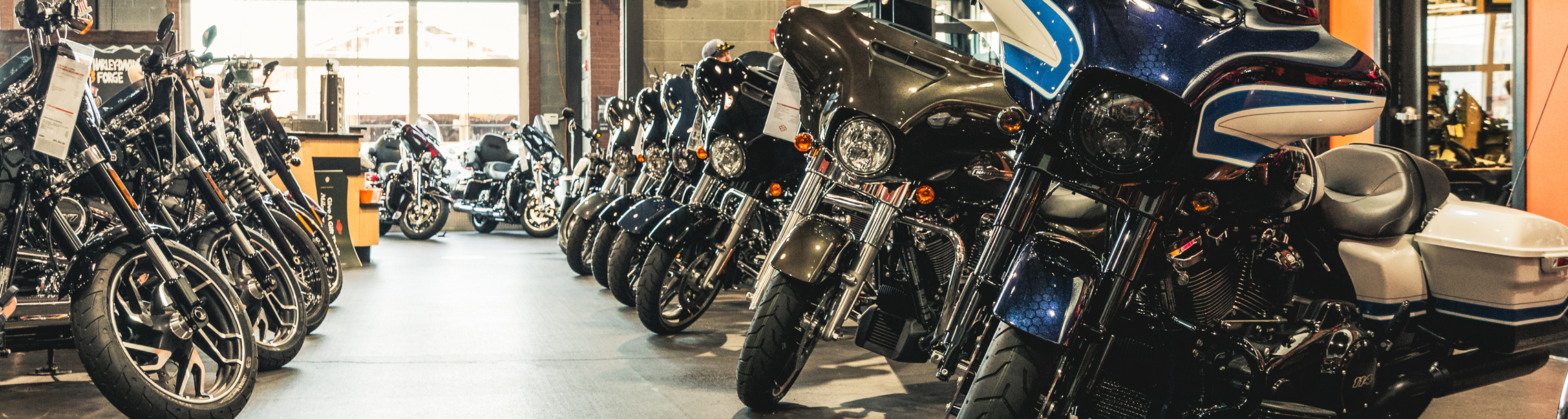 Hero image showcasing Harley-Davidson® motorcycles and financial services.