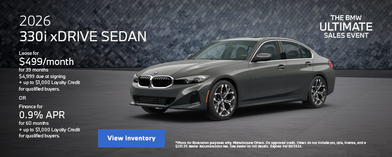 2026 BMW 330i xDRIVE SEDAN OFFER