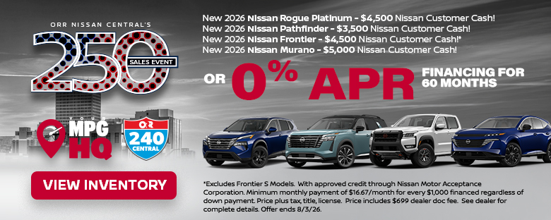0% APR on New Nissan Models