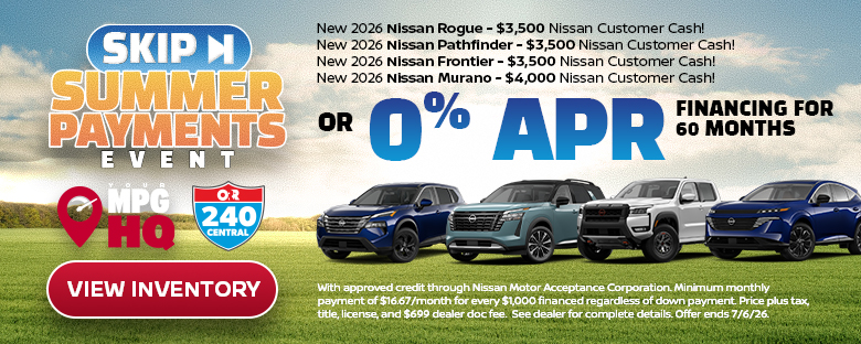 0% APR on New Nissan Models