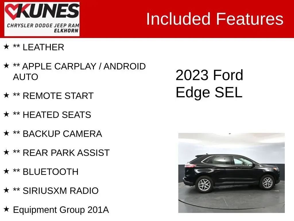 Used 2023 Ford Edge SEL with VIN 2FMPK4J94PBA26571 for sale in Elkhorn, WI