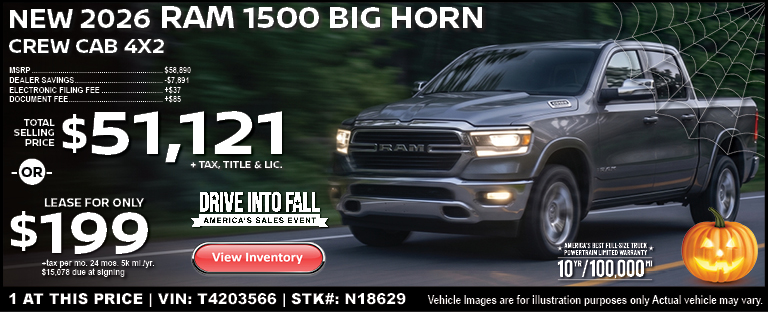New 2026 RAM 1500 Big Horn Crew Cab 4X2