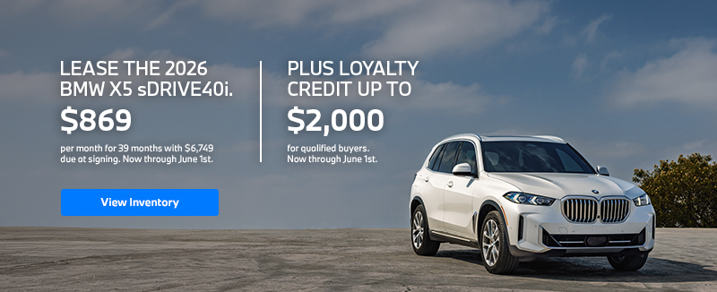 2026 X5 lease starting at $869 per month for 39 months