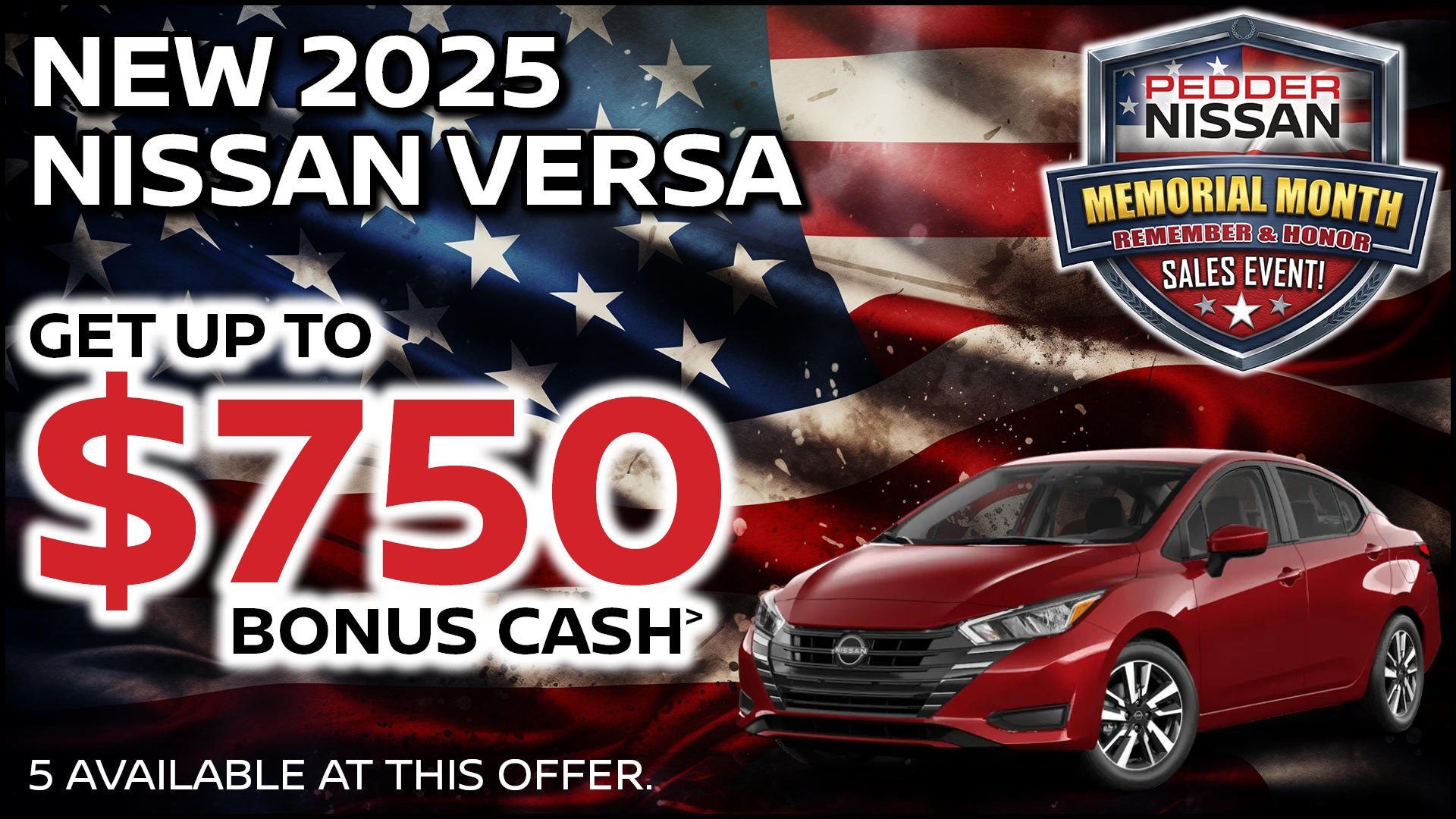 2025 Nissan Versa Bonus Cash