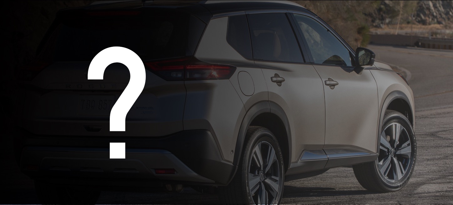 Image of nissan rogue with question mark over it