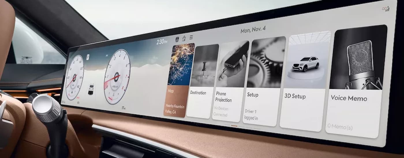 Infotainment display inside a 2026 Genesis GV70