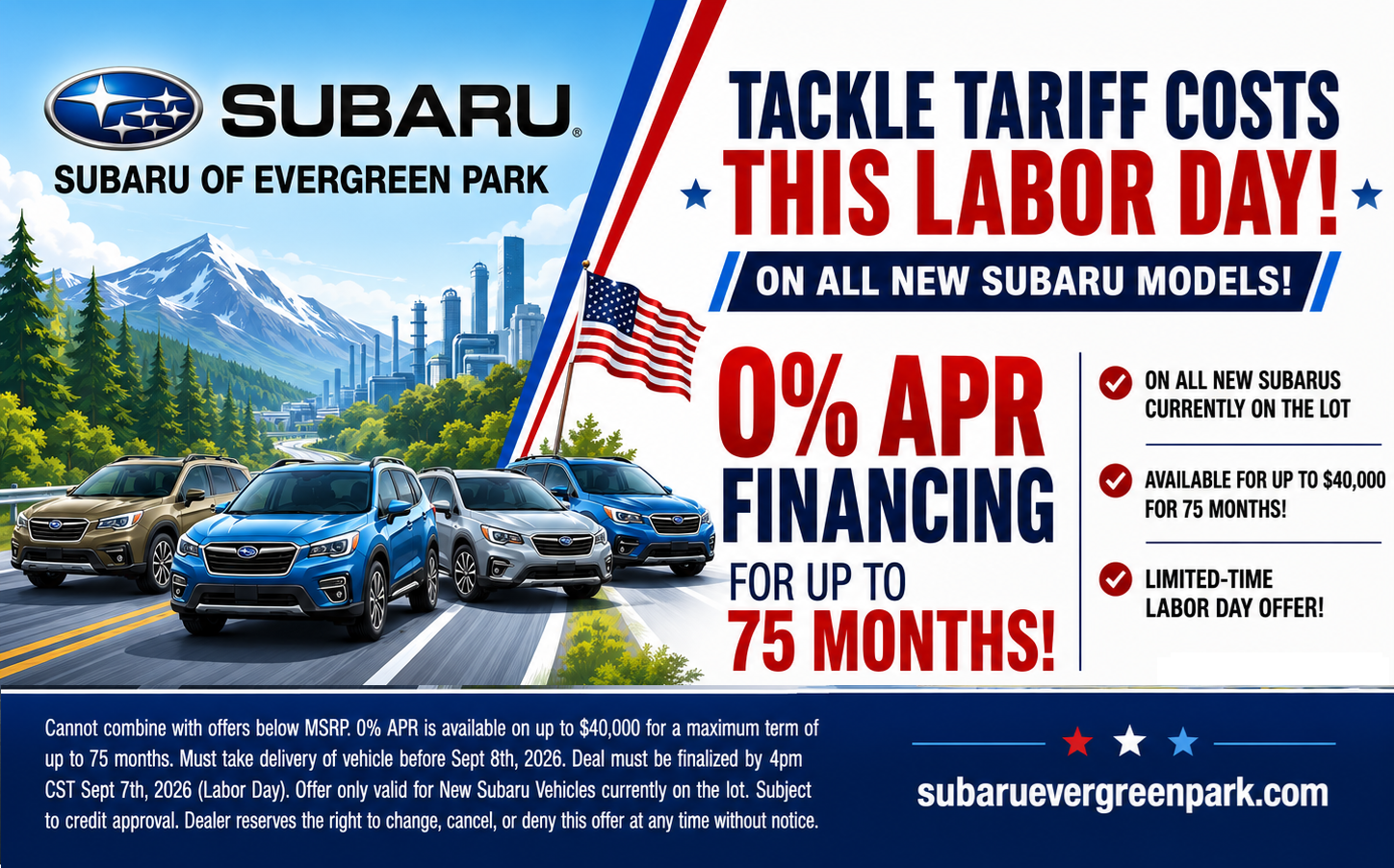 Labor Day Financing Special on ALL MODELS
