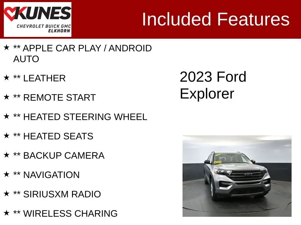 Used 2023 Ford Explorer XLT with VIN 1FMSK8DH8PGA58064 for sale in Elkhorn, WI