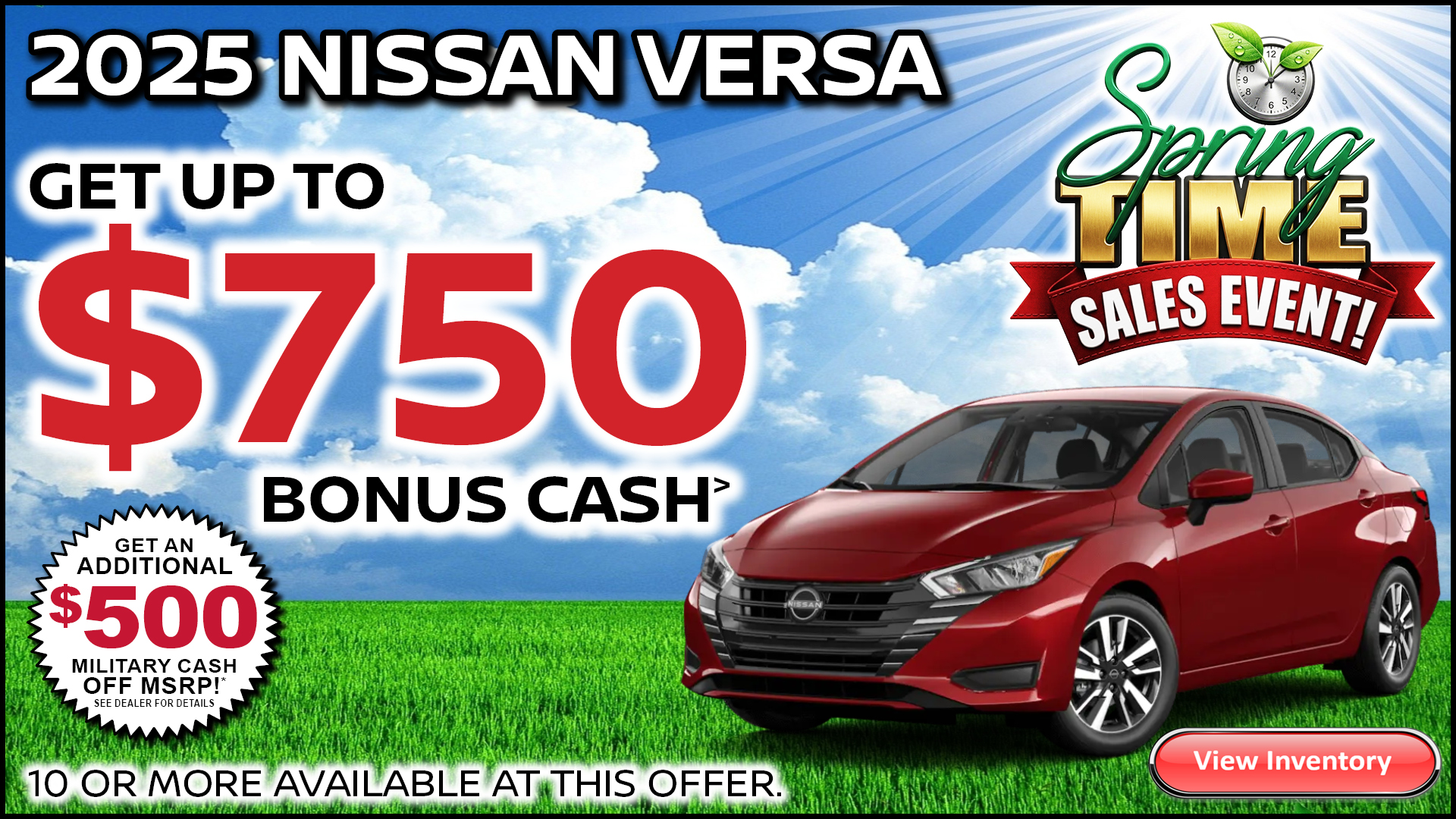 2025 Nissan Versa Bonus Cash