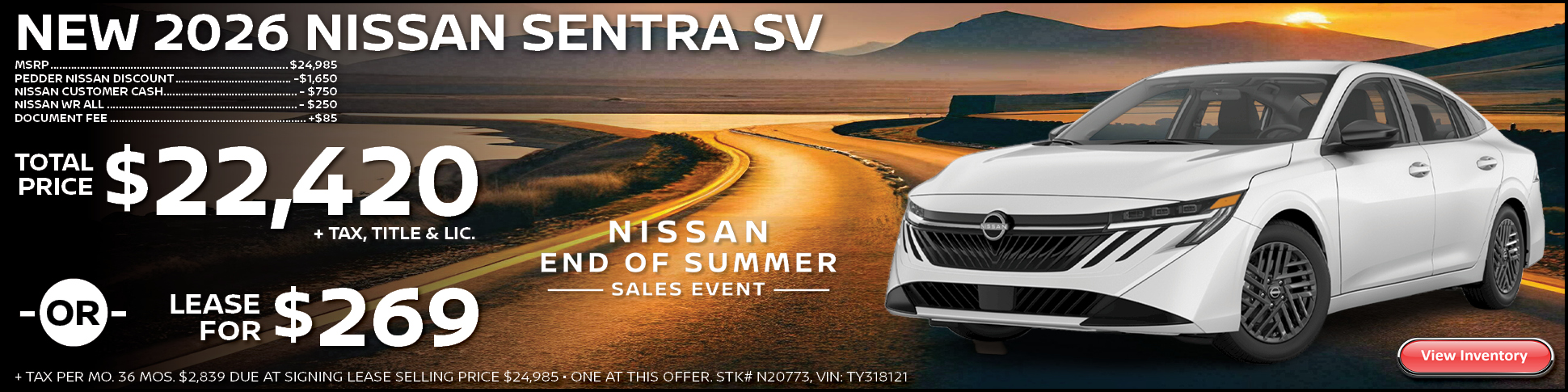 2026 Nissan Sentra SV