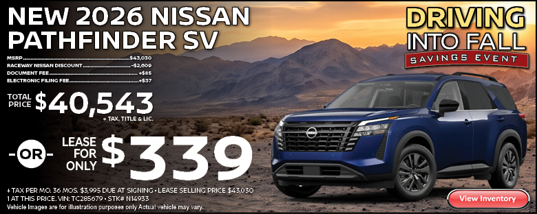 New 2026 Nissan Pathfinder SV