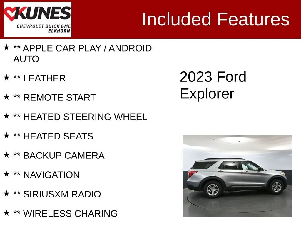 Used 2023 Ford Explorer XLT with VIN 1FMSK8DH8PGA58064 for sale in Elkhorn, WI