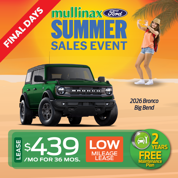 2026 Bronco Big Bend Lease $439/mo for 36 Mos.