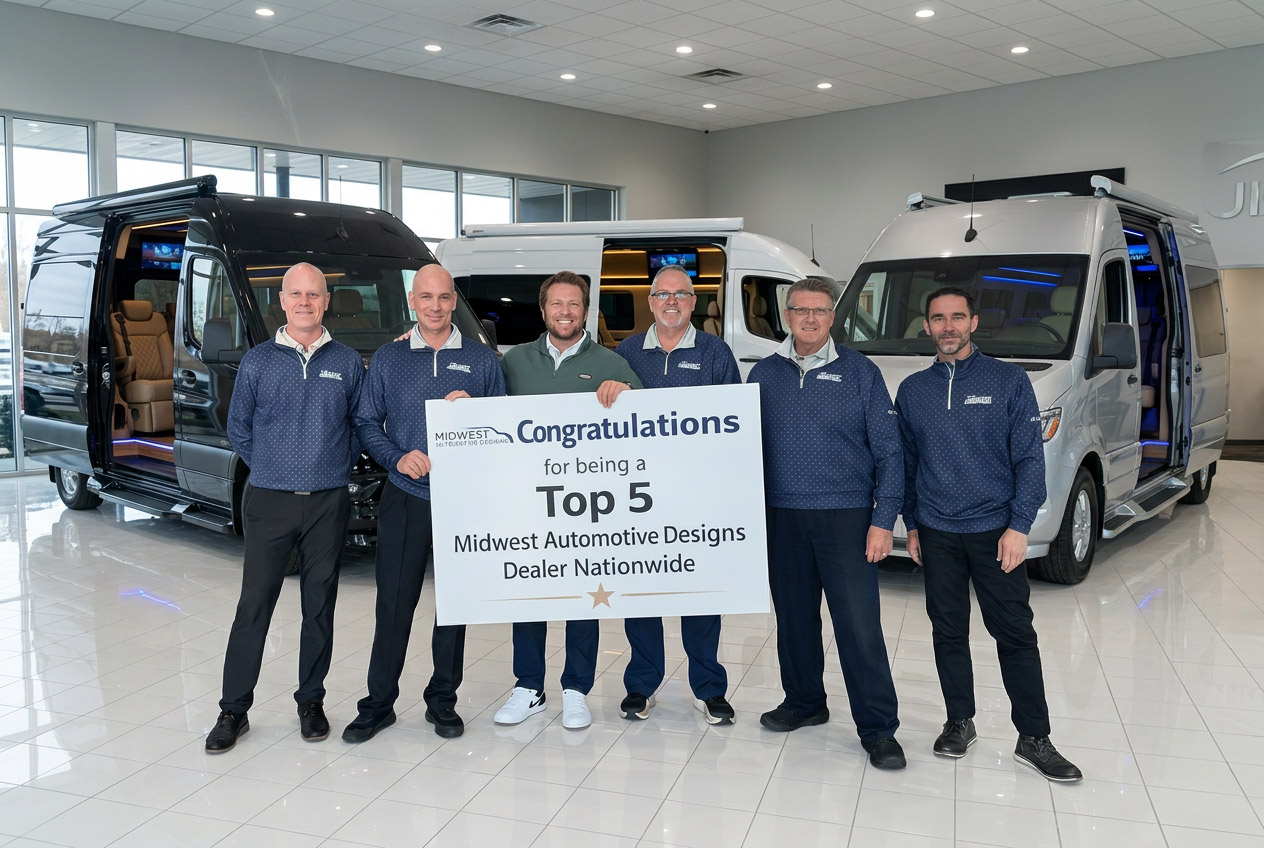 Arbogast Sprinter Team Holding Top 5 Dealer of Midwest Automotive Designs Awards