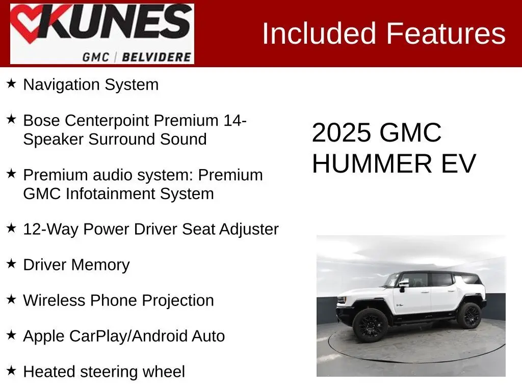 Used 2025 GMC HUMMER EV 2X with VIN 1GKB0NDE4SU107063 for sale in Belvidere, IL