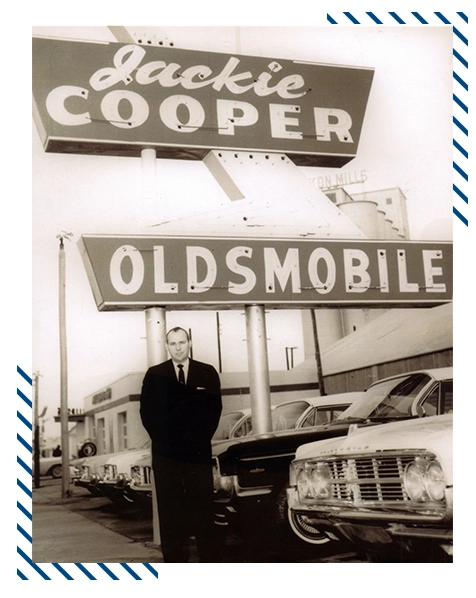 Vintage Oldsmobile dealership building in Yukon, Oklahoma