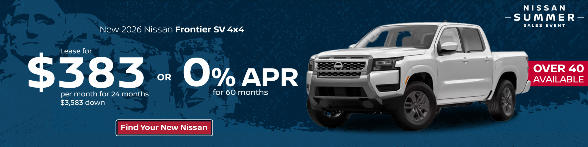 New 2026 Nissan Frontier SV 4x4                      