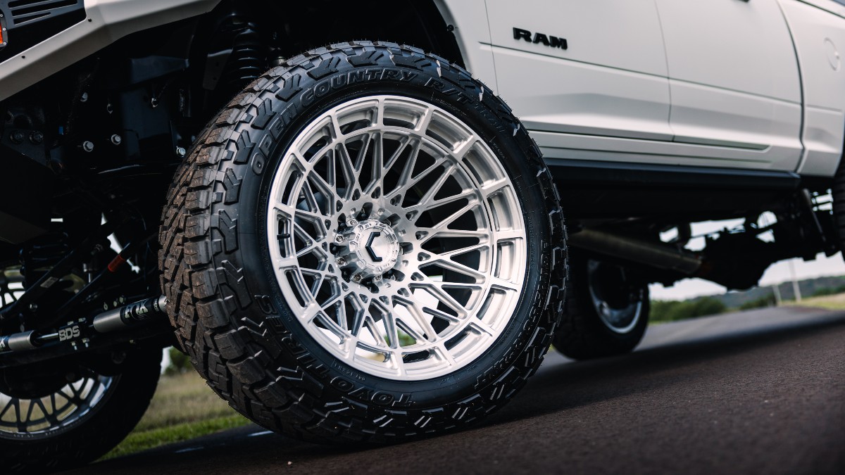Custom Pearl RAM 3500 Exterior Front Driver Side Wheel
