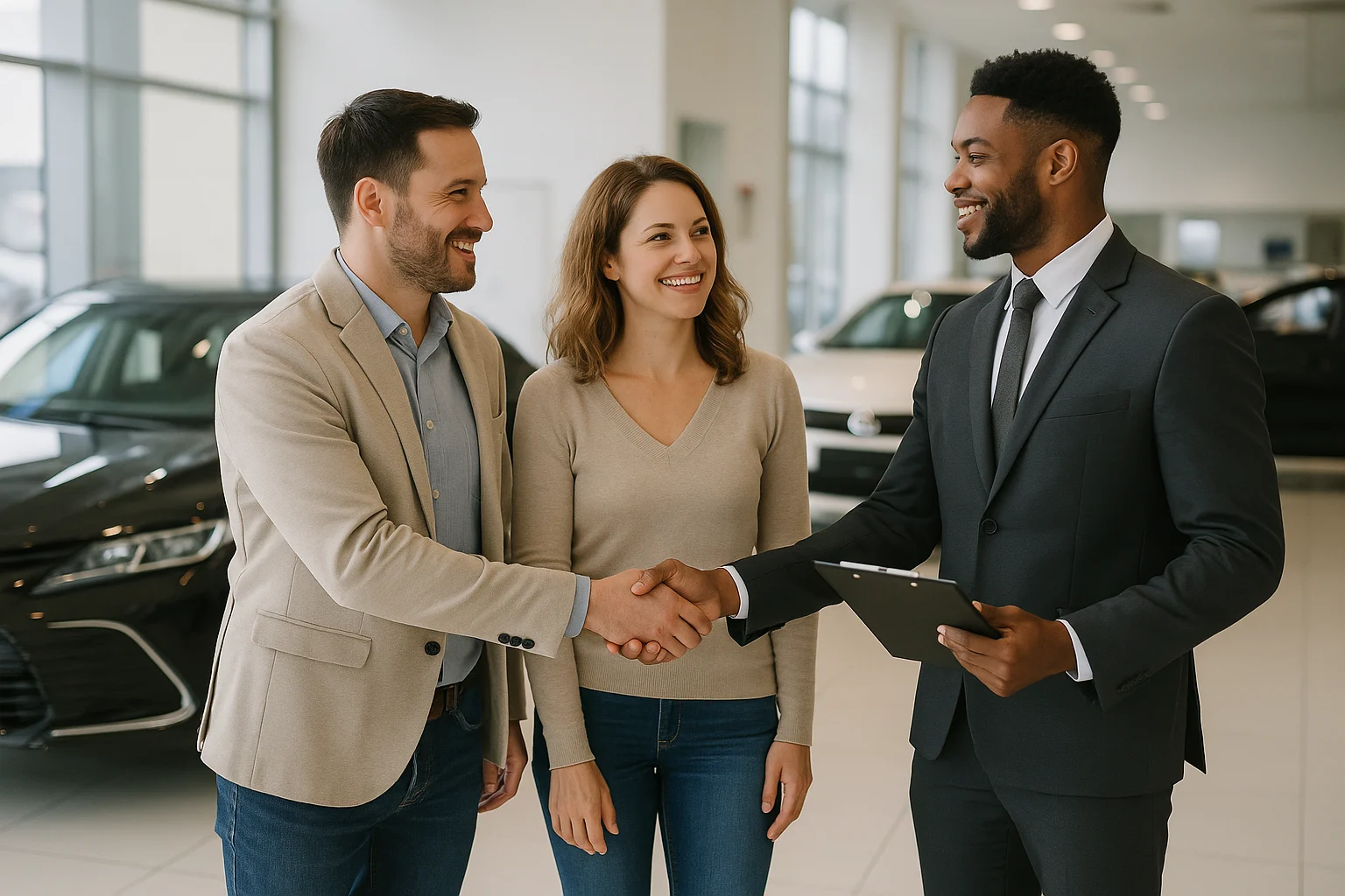 Team helping a customer