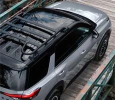 black tubular roof rack