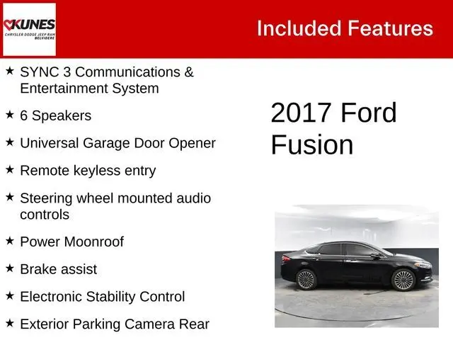 Used 2017 Ford Fusion SE with VIN 3FA6P0H92HR349235 for sale in Belvidere, IL