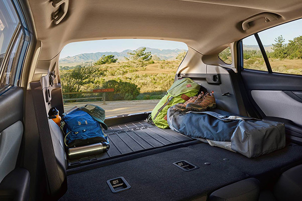 Spacious cargo area with 60/40-split flat-folding seatbacks and available cargo tray