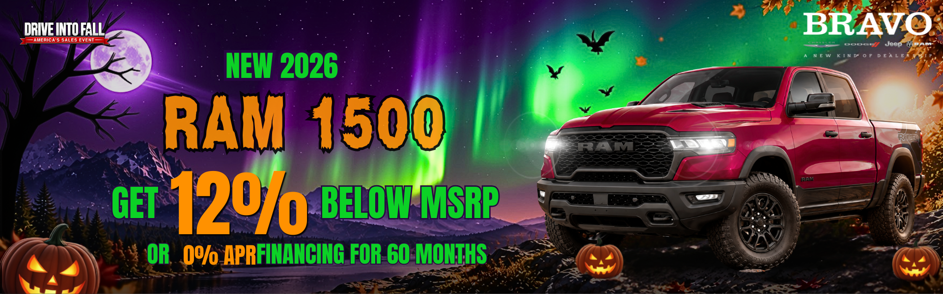 New 2026 Ram 1500: get 12% below MSRP or 0% APR financing for 60 months