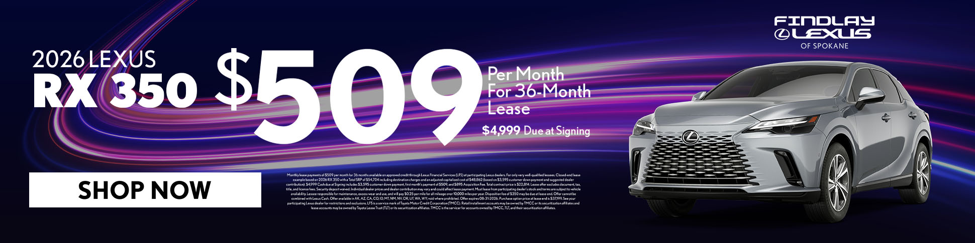 $509 Lease 2026 RX 350