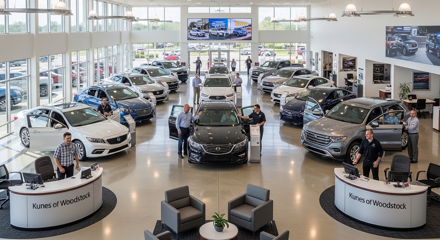 Customer receiving payment for a vehicle at a dealership