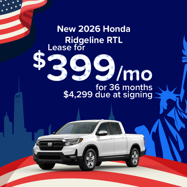 Lease a 2026 Honda Ridgeline RTL in Kingsport, TN