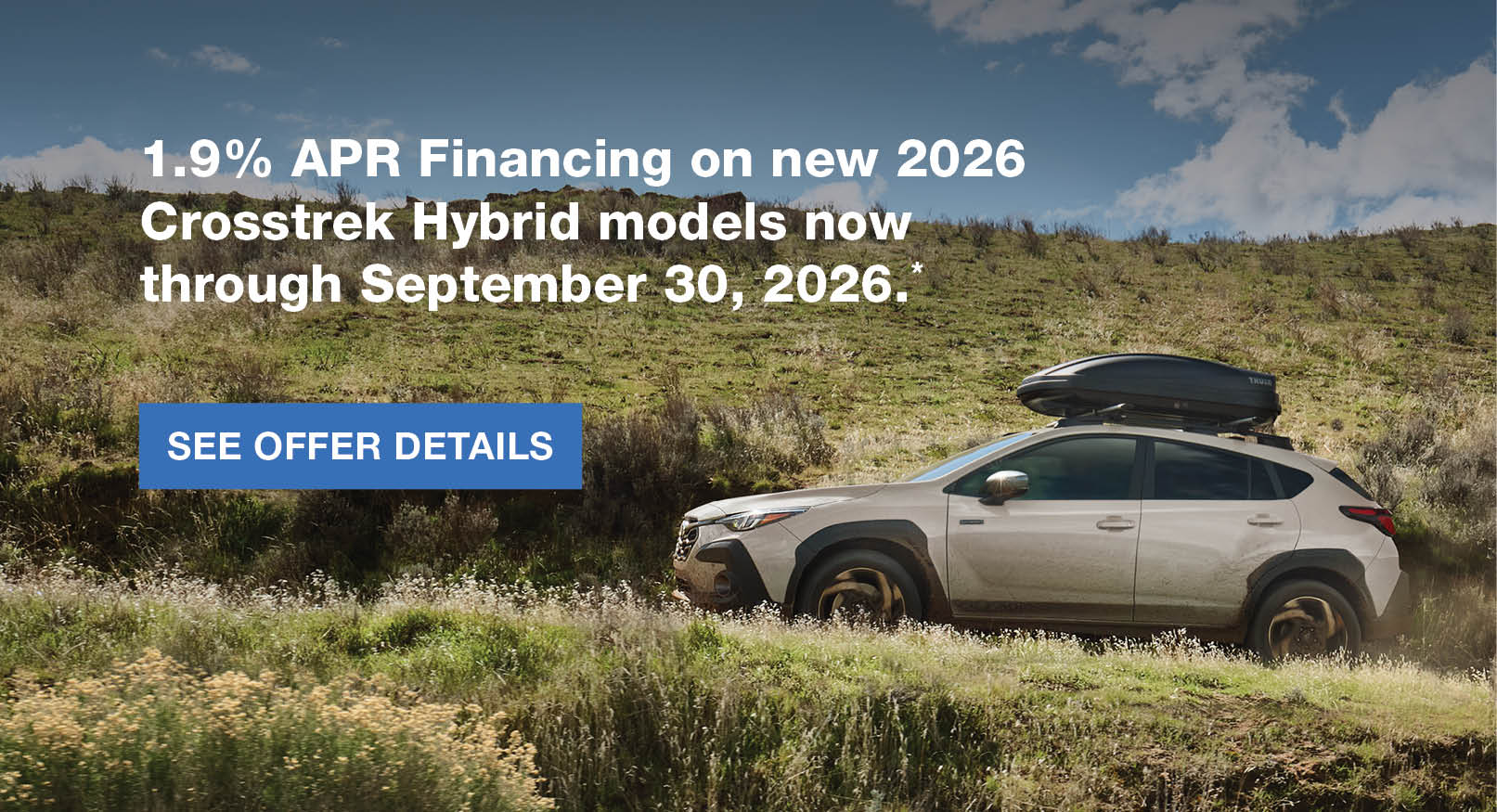 Subaru Crosstrek Hybrid 1.9% Financing through 9/30/2026