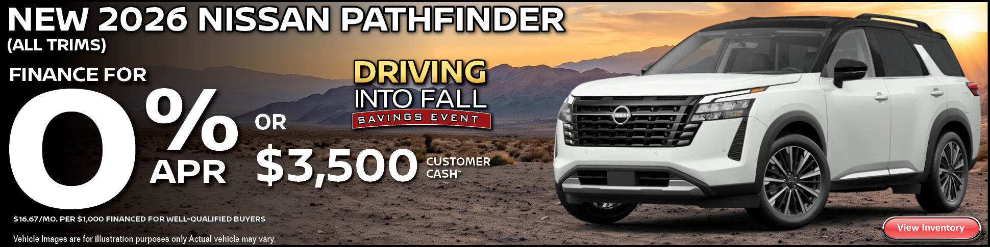 Nissan Pathfinder - 0% APR for 60 Months
