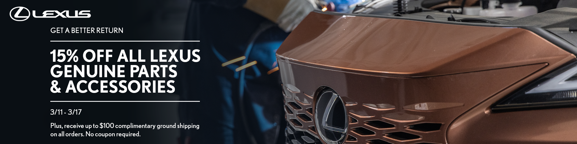 15% Off Lexus Parts & Accessories