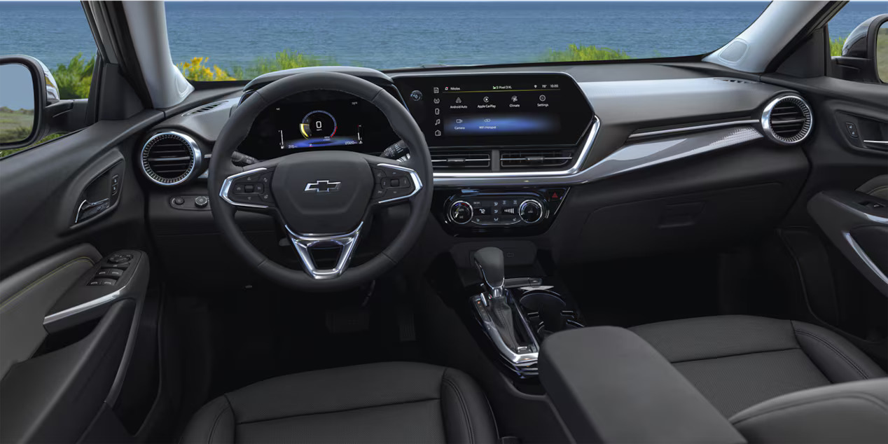 The front interior of a chevy trax.