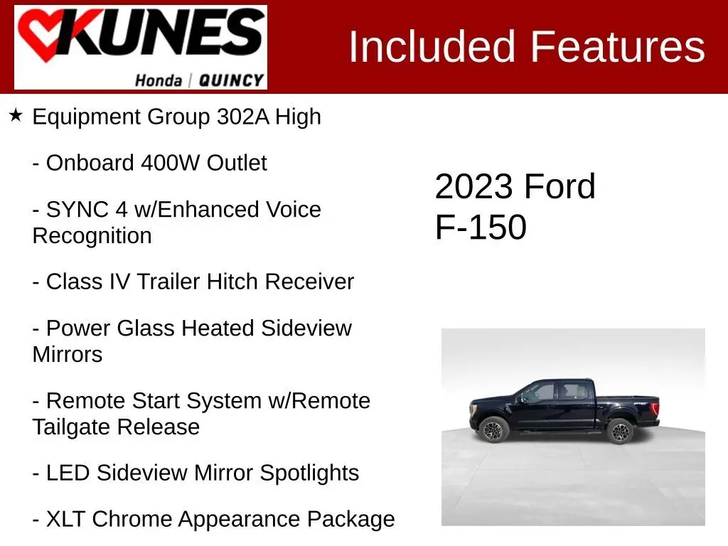 Used 2023 Ford F-150 XLT with VIN 1FTFW1E53PFA43564 for sale in Quincy, IL