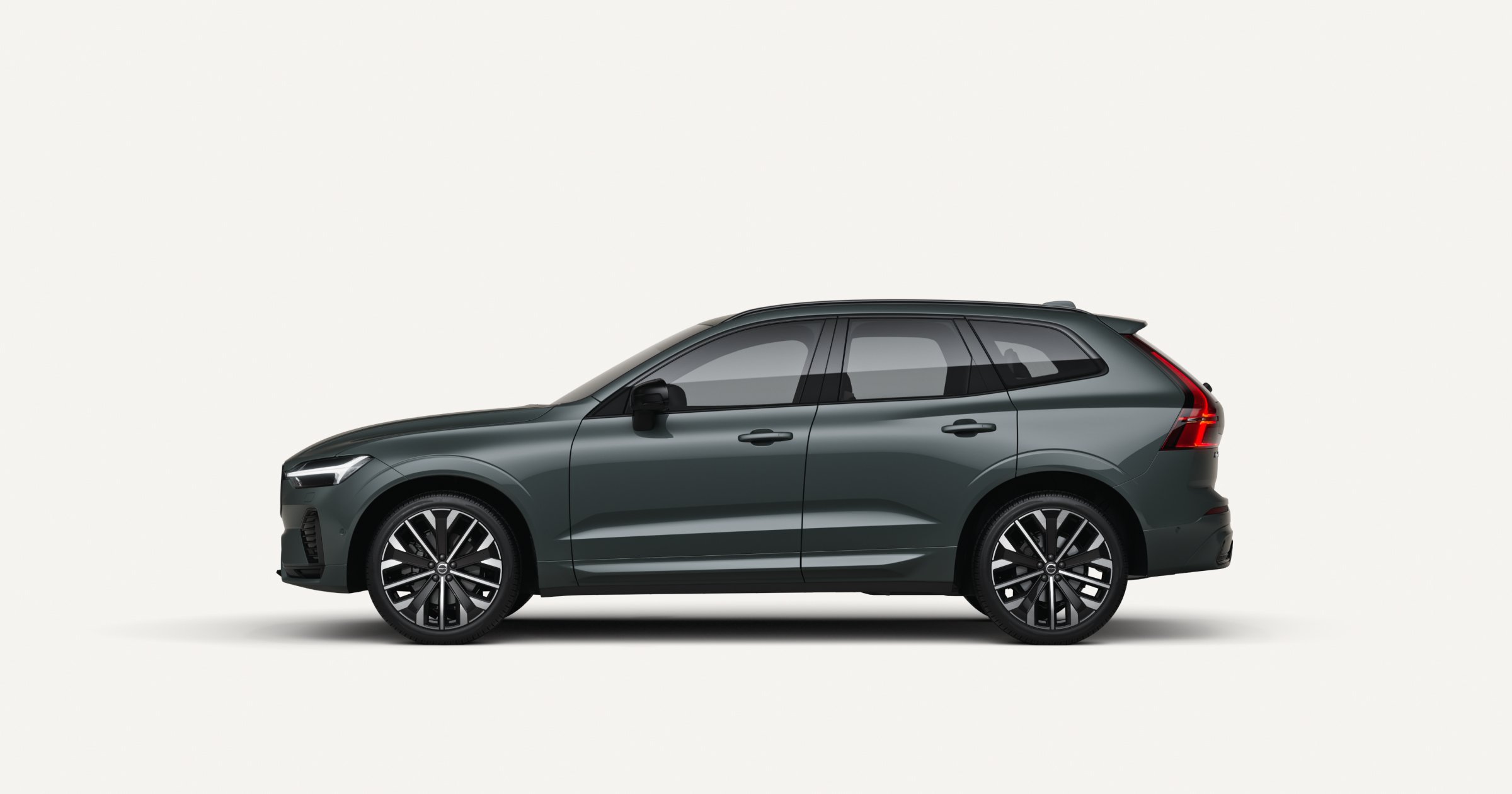 2027 Volvo XC60 in gray, side profile studio view