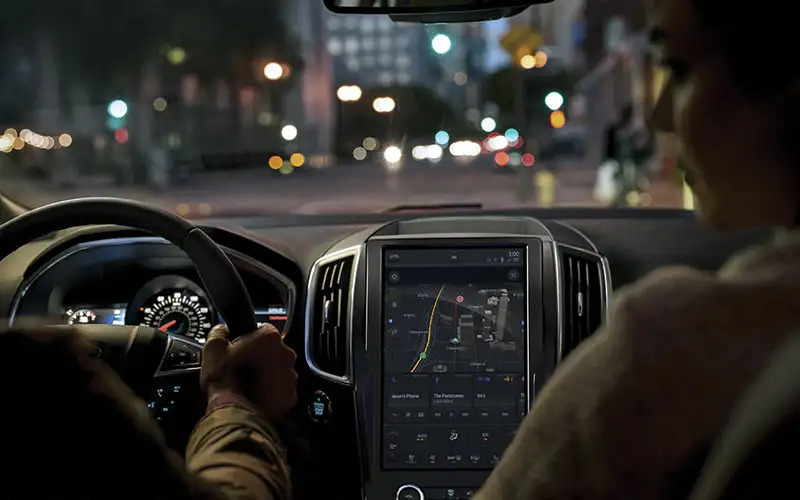 image of front seats and dashboard of ford edge