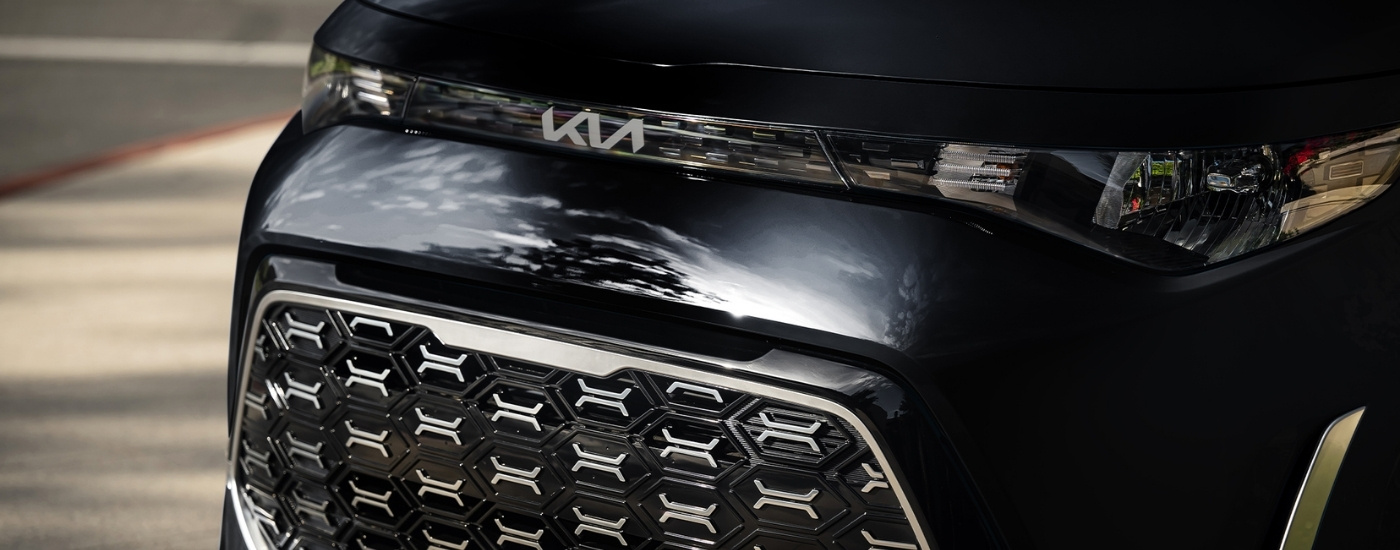 Grille on a black 2025 Kia Soul at a Kia dealer near Eagan