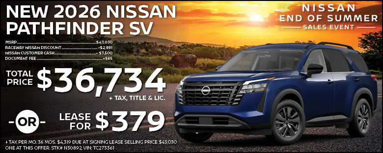 New 2026 Nissan Pathfinder Lease Offer