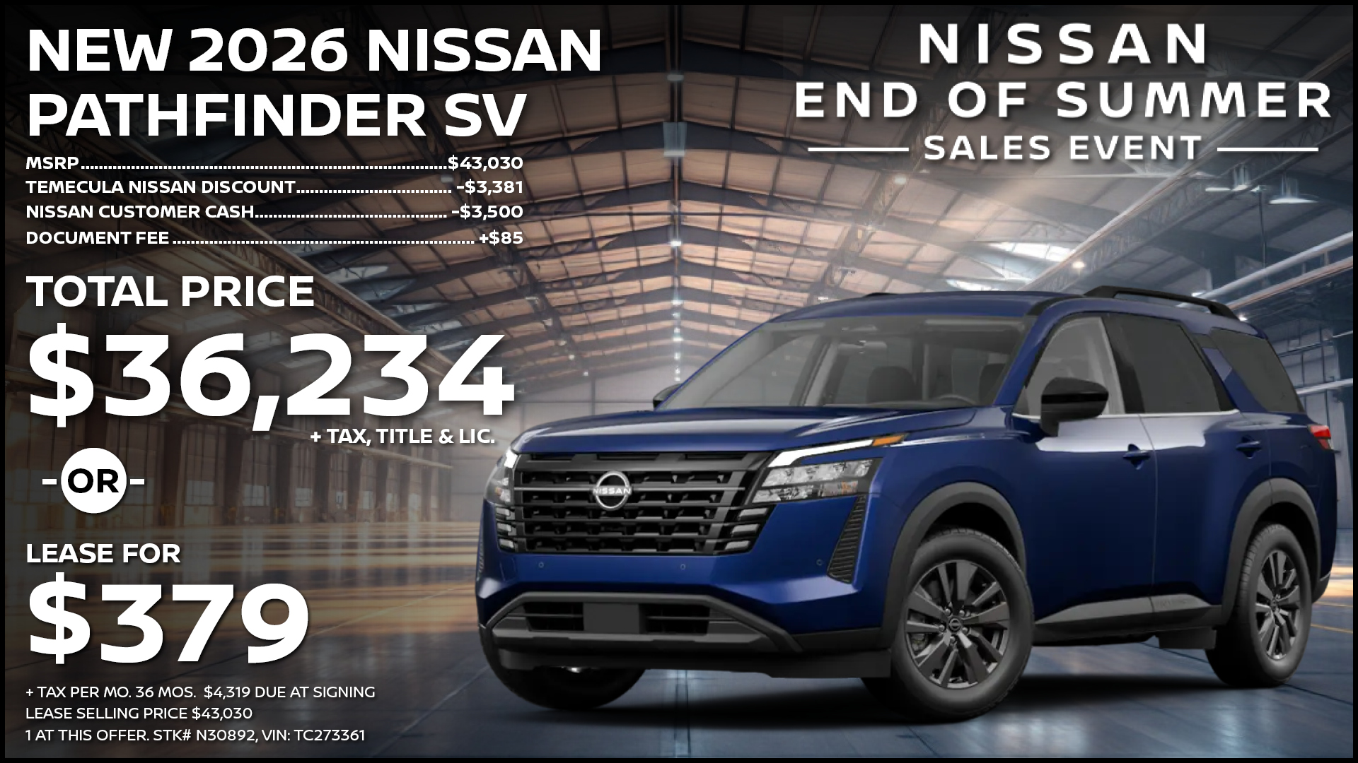 2026 Nissan Pathfinder SV