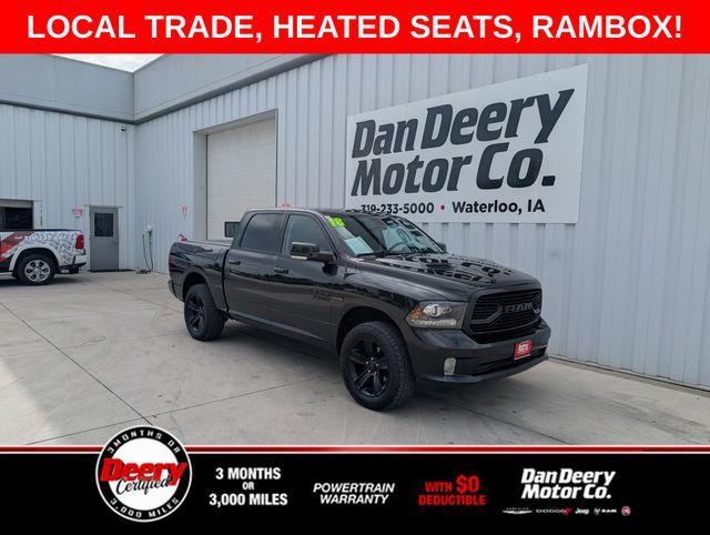 Brilliant Black Crystal Pearlcoat 2018 RAM 1500 Pickup Truck Four-Wheel Drive Automatic
