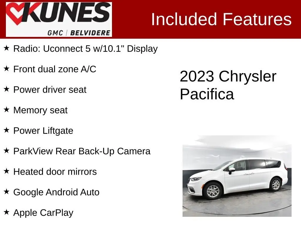 Used 2023 Chrysler Pacifica Touring L with VIN 2C4RC1BG5PR567349 for sale in Belvidere, IL