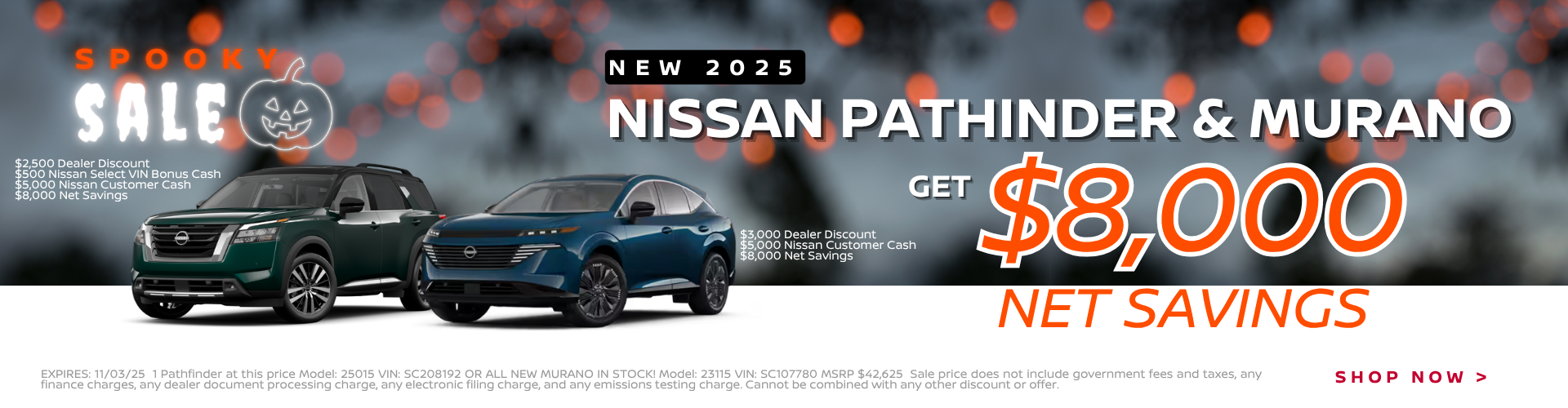 Pathfinder & Murano discounts at Nissan elk grove 