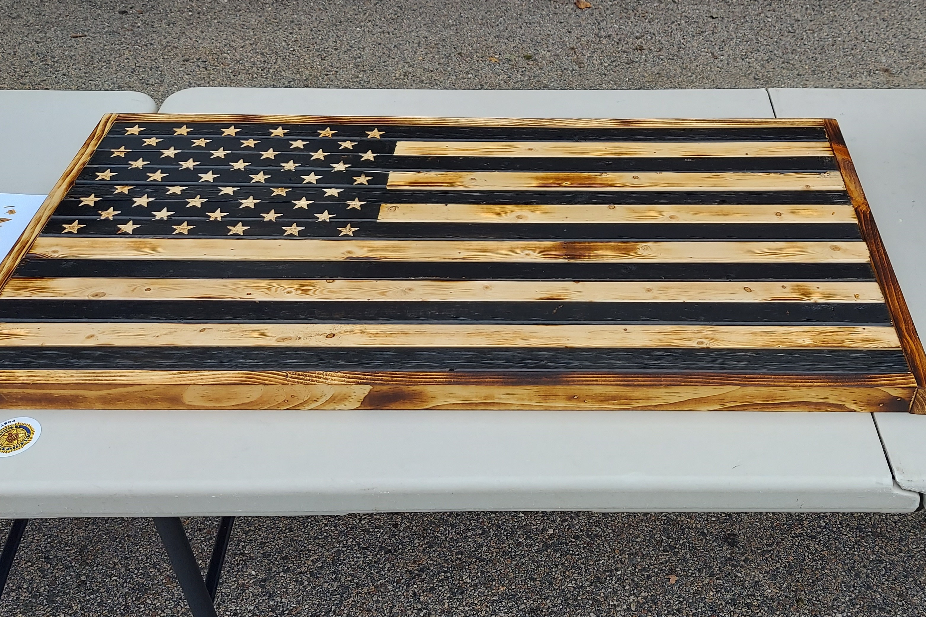 Handmade wooden American flag