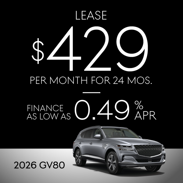 2026 GV80: Lease $429/mo for 24 Months