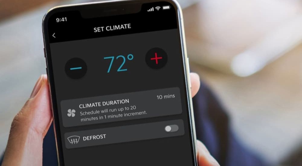Climate controls on a cell phone