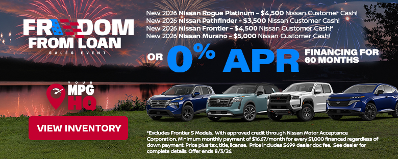 0% APR on New Nissan Models