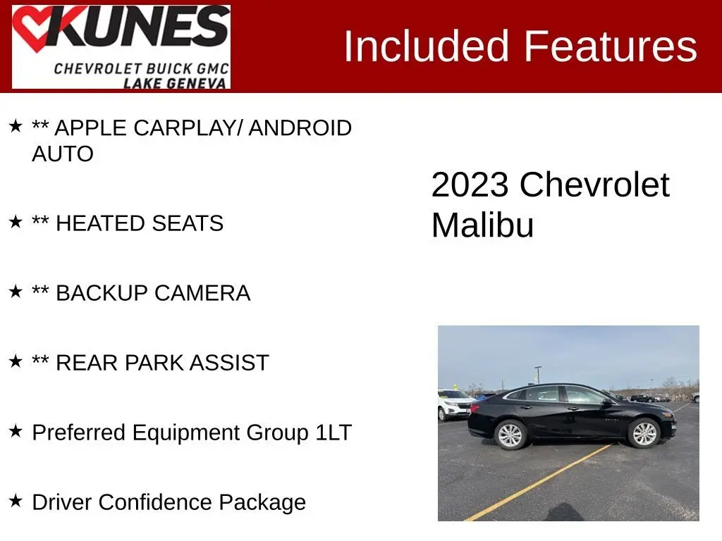 Used 2023 Chevrolet Malibu 1LT with VIN 1G1ZD5ST6PF135404 for sale in Lake Geneva, WI