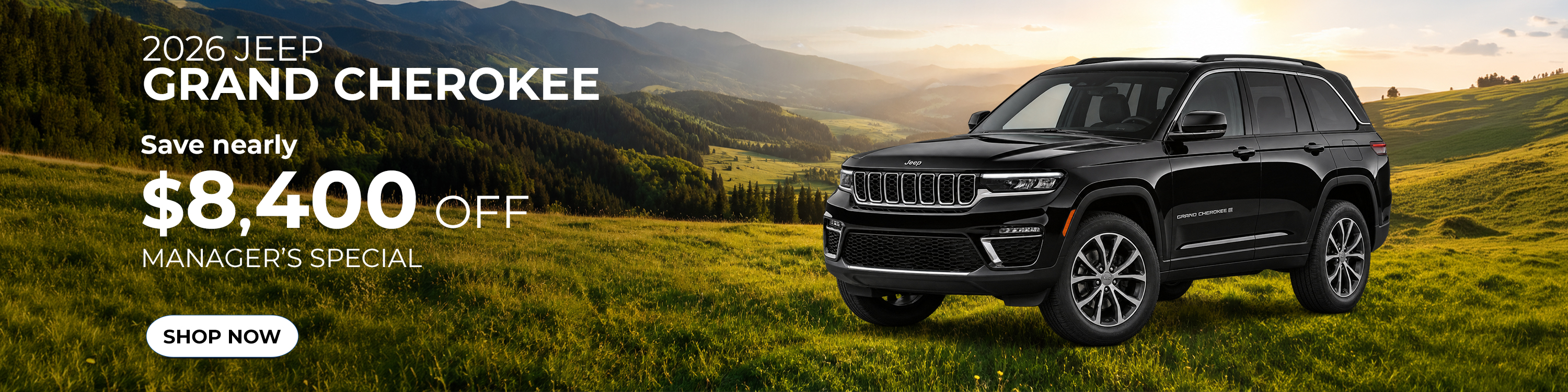 2026 Jeep Grand Cherokee Manager's Special — save nearly $8,400 off with Shop Now